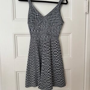 Guess Black and White Textured Mini Dress